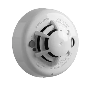 Funk-Rauch- und Hitzemelder Funk Rauch- und Hitzemelder zur zuverlässigen Brandfrüherkennung (Ansicht links)